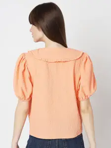 Vero Moda Above The Keyboard Collar Puff Sleeves Shirt Style Top