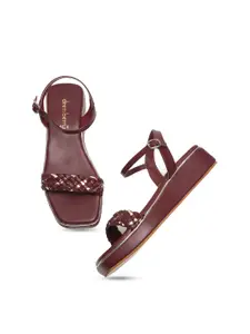 DressBerry Textured Backstrap Flatform Heels