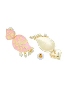 Yellow Chimes Silver-Plated Contemporary Drop Earrings