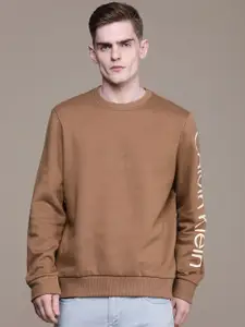 Calvin Klein Jeans Men Printed Sweatshirt With Brand Logo Print Detail On Sleeve
