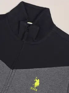 U.S. Polo Assn. High Neck Colourblocked Sweatshirt