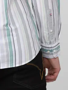 Van Heusen Sport Slim Fit Striped Pure Cotton Casual Shirt