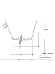 Jewels Galaxy Silver-Plated Heartbeat Necklace