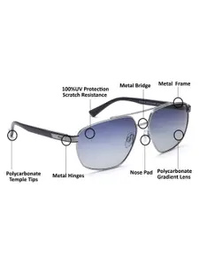 FILA Men Square Sunglasses with UV Protected Lens