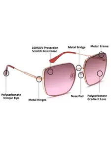 FILA Women Square Sunglasses with UV Protected Lens SFI605K57300SG
