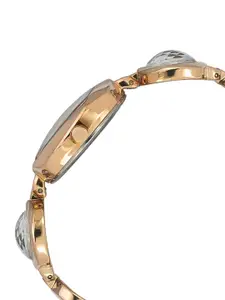 Timex Women Brass Embellished Dial & Bracelet Style Straps Analogue Watch TWEL15000