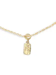 OOMPH Gold Plated Love Couple Charm Anklet