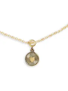 OOMPH Gold Plated Tone Heart Shape Charm Anklet