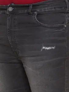 John Pride Men Plus Size Mid Rise Washed Denim Shorts