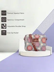 THE CLOWNFISH Adelina & Justina Floral Embroidered Leather Sling Bag & Handbag