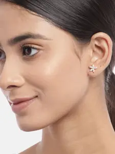 Zavya Gold-Toned Floral Studs Earrings