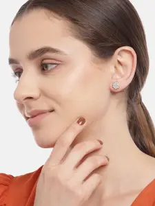 Zavya Silver-Toned Studs Earrings