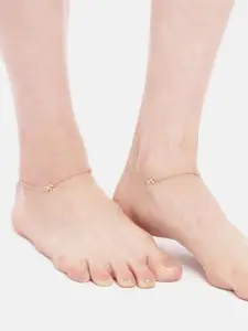 Zavya Pair Of Rose Gold-Plated Sterling Silver Anklets