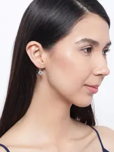 OOMPH Set Of 2 Contemporary Cubic Zirconia Studded Drop Earrings