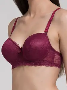 MAKCLAN Plunge Bra - Medium Coverage Underwired Lightly Padded