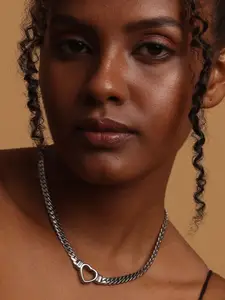 PALMONAS 18K Silver-Plated Heart Necklace