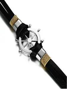 UNIVERSITY TRENDZ Men Silver-Plated Wraparound Bracelet