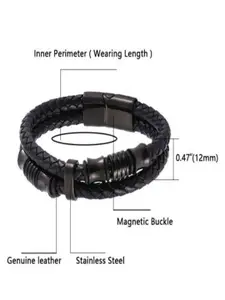 UNIVERSITY TRENDZ Men Silver Plated Wraparound Bracelet