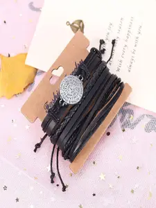 UNIVERSITY TRENDZ Men Silver Plated Set Of 4 Multistrand Bracelet