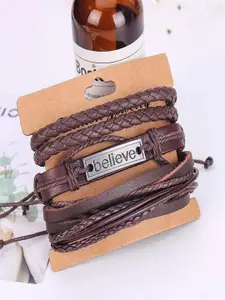 UNIVERSITY TRENDZ Men Set Of 4 Leather Multistrand Bracelet