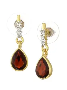 Estele Gold-Plated Teardrop Shaped Drop Earrings