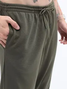 KETCH Men Horizontal Striped Cotton Track Pants