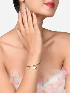 AMI Women Enamelled Gold-Plated Charm Bracelet