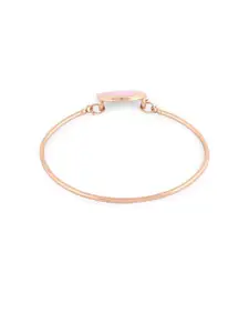 AMI Women Enamelled Gold-Plated Kada Bracelet