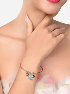 AMI Women Enamelled Gold-Plated Charm Bracelet