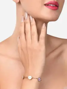 AMI Women Enamelled Gold-Plated Kada Bracelet