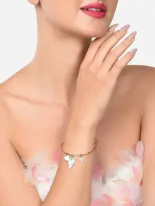 AMI Women Enamelled Gold-Plated Charm Bracelet