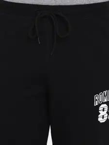 V-Mart Men Typography Printed Mid Rise Cotton Joggers