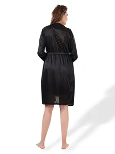 Be You Floral Lace Satin Night Dress With Robe