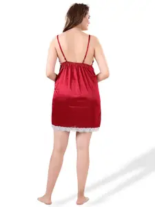 Be You Floral Lace Satin Night Dress With Robe