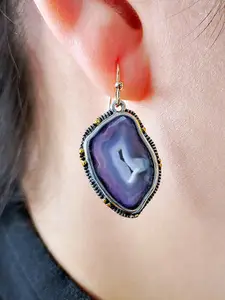 Yellow Chimes Stone Studded Clip On Contemporary Drop Earrings