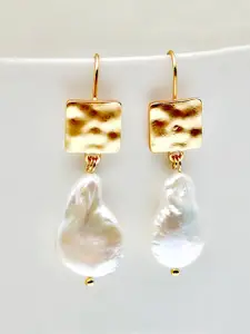 Yellow Chimes Gold-Plated Contemporary Drop Earrings