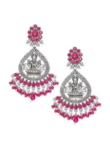 aadita Silver Chandbali Drop Earrings