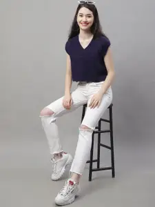 NoBarr Self-Design Acrylic Ribbed Crop Sweater Vest