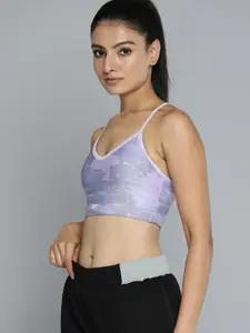 Reebok Abstract Printed Full Coverage Lightly Padded Speedwick Sports Bra - HT6046