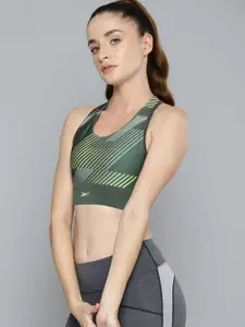 Reebok Striped Running Bra- Full Coverage Lightly Padded HT6001