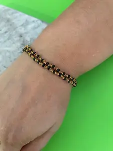 Digital Dress Room Women Gold-Plated Beaded Link Bracelet