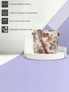 THE CLOWNFISH Linda & Justina Floral Printed Leather Sling Bag & Handbag Set