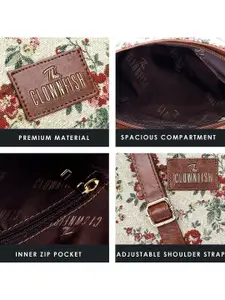 THE CLOWNFISH Linda & Justina Floral Printed Leather Sling Bag & Handbag Set