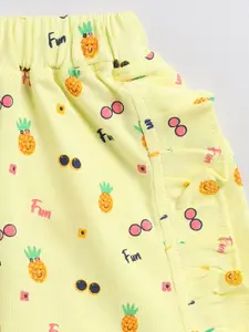 Nottie Planet Girls Pack Of 2 Graphic Printed Pure Cotton Shorts