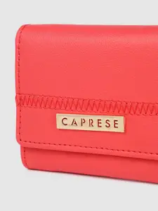 Caprese Women Solid Three Fold Wallet