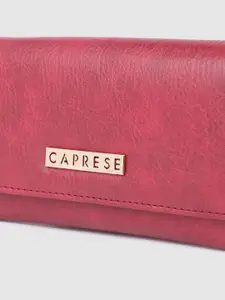 Caprese Women Abstract Textured Three Fold Wallet