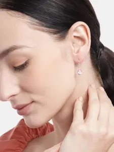 Zavya Teardrop Shaped CZ Studded Sterling Silver Drop Earrings