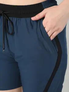 CHKOKKO Women Mid Rise Knitted Training & Gym Sports Shorts