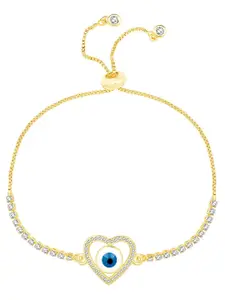 Peora Cubic Zirconia Gold-Plated Charm Bracelet