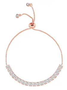 Peora Cubic Zirconia Rose Gold-Plated Charm Bracelet